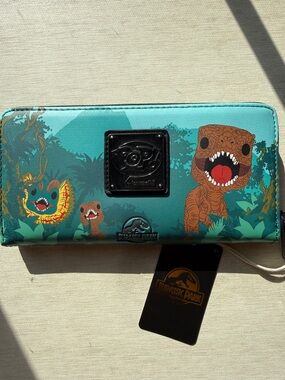 POP! Loungefly Jurassic Park Dino Zip Wallet with Colorful Dino Art